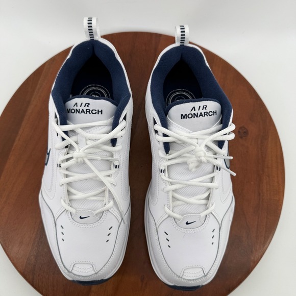 Nike Air Monarch IV Mens 11 4E Extra Wide White Navy Silver 416355-102 Sneaker main image 8